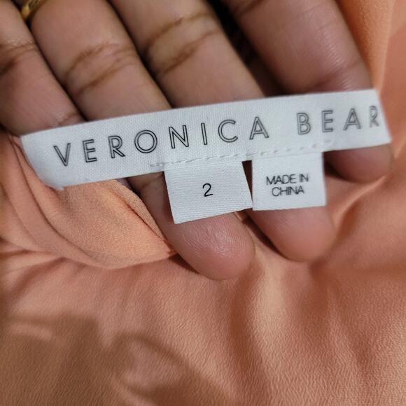 Veronica Beard Lilliana Dress Orange Halter High Neck Plisse Long Evening Gown 2 - Picture 7 of 16